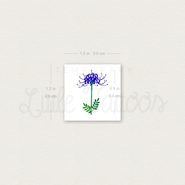 Tatuaje temporal de lirio araña azul - Juego de 3