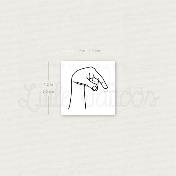 Sign Language Q Temporary Tattoo - Set of 3