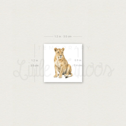 Watercolor Lioness Temporary Tattoo - Set of 3
