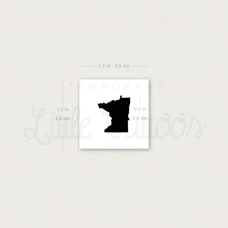 Tatuaje temporal del mapa de Minnesota (juego de 3)