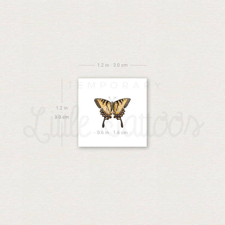 Yellow Butterfly Temporary Tattoo - Set of 3