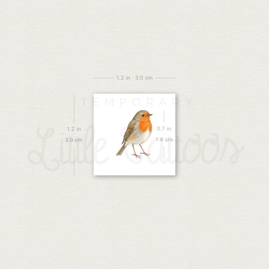 Watercolor Robin Temporary Tattoo - Set of 3