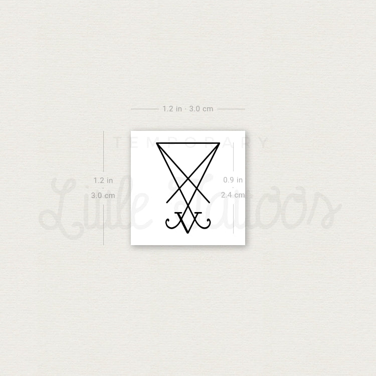 The Sigil Of Lucifer Temporary Tattoo - Set of 3