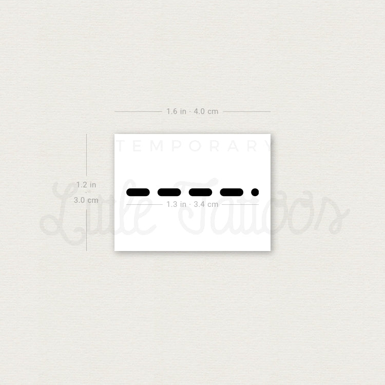 Morse Code 1 Temporary Tattoo - Set of 3