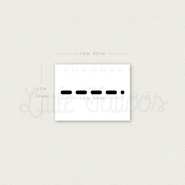 Morse Code 1 Temporary Tattoo - Set of 3