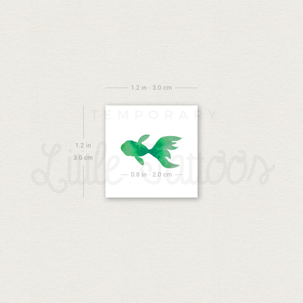 Green Fish Temporary Tattoo - Set of 3