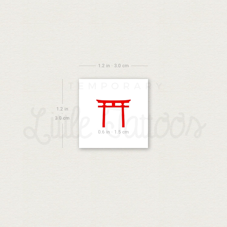 Shinto Shrine Temporary Tattoo - Set of 3