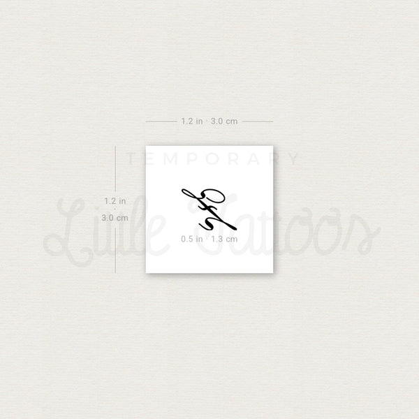 Letter Z Script Temporary Tattoo - Set of 3