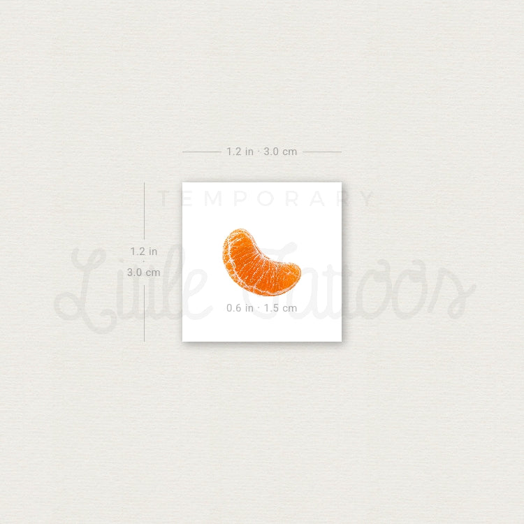 Tangerine Segment Temporary Tattoo - Set of 3