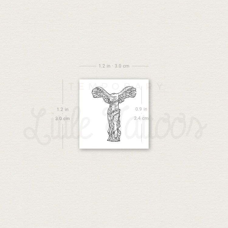 Small Winged Victory Of Samothrace Temporary Tattoo - Set of 3