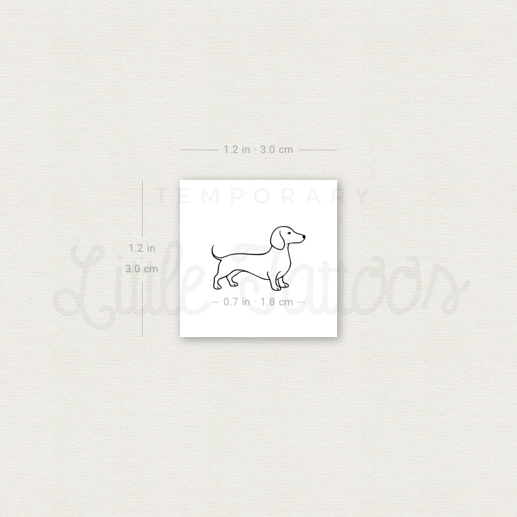 Sausage Dog Temporary Tattoo - Set of 3