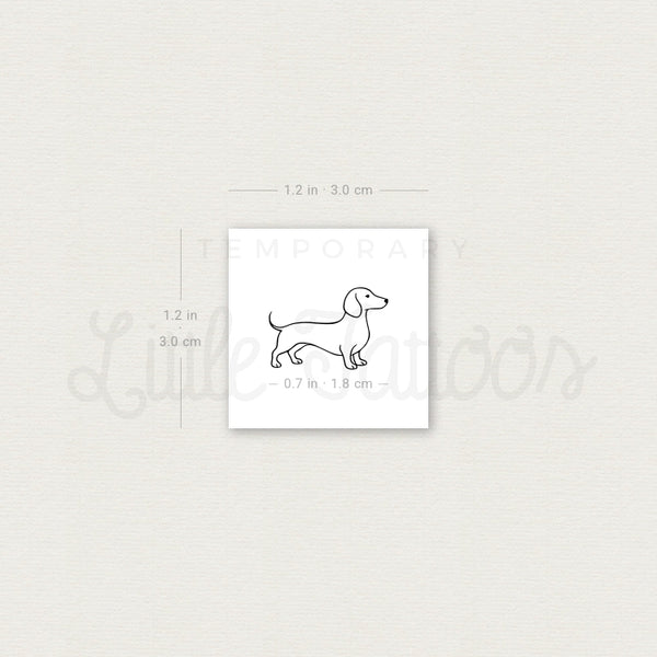 Sausage Dog Temporary Tattoo - Set of 3