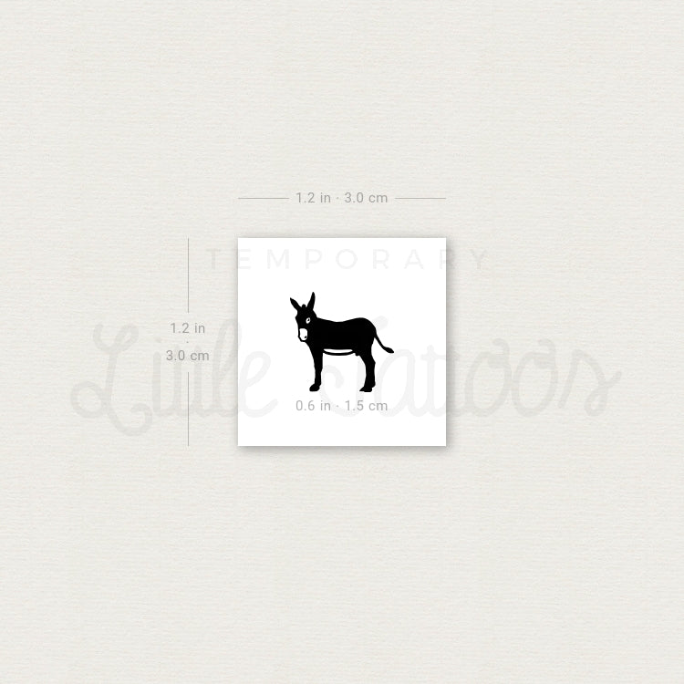 Small Donkey Temporary Tattoo - Set of 3