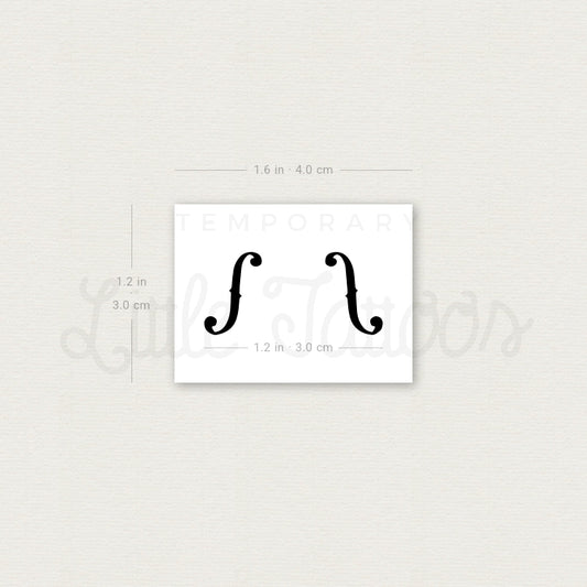 F-holes Temporary Tattoo - Set of 3