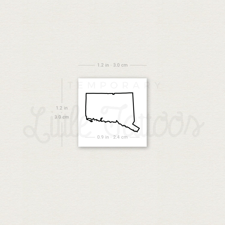 Tatuaje temporal del mapa de Connecticut (juego de 3)
