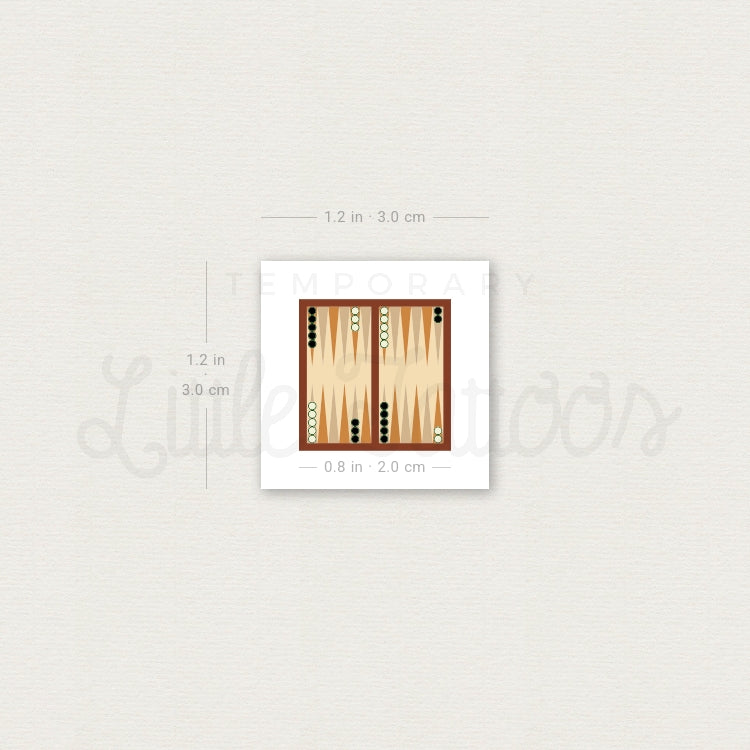 Backgammon Temporary Tattoo - Set of 3