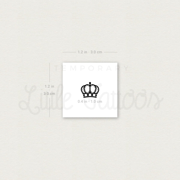 Tiny Queen Crown Temporary Tattoo - Set of 3