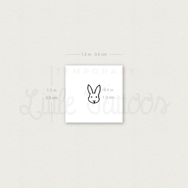 Rabbit Face Temporary Tattoo - Set of 3