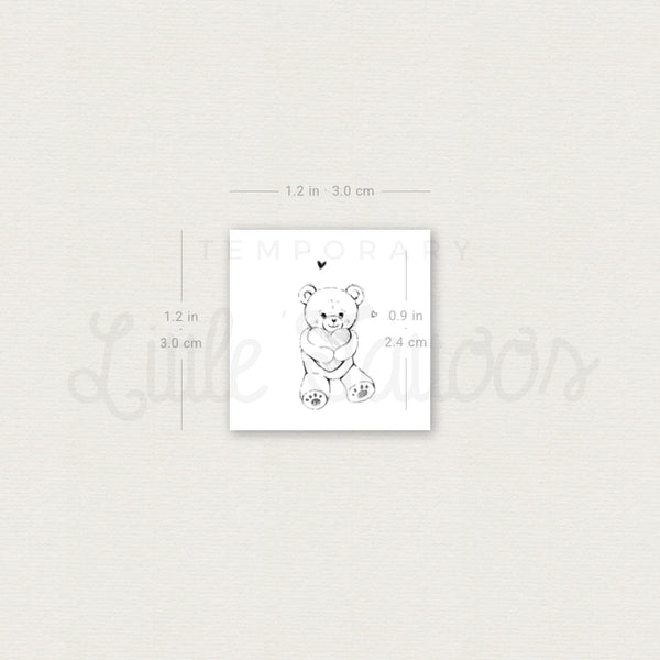 Teddy Bear Temporary Tattoo By Stefano Mazza - Set of 3