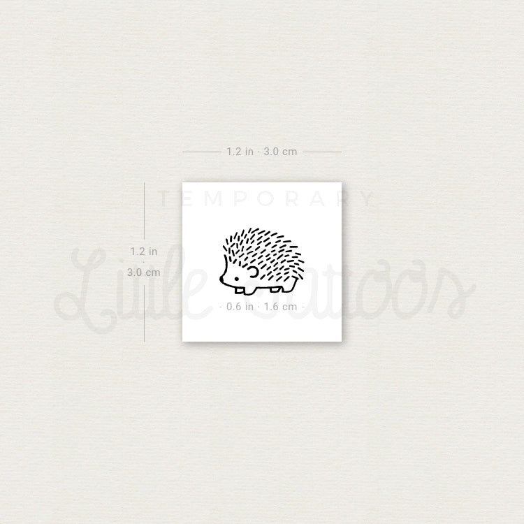 Small Hedgehog Temporary Tattoo - Set of 3