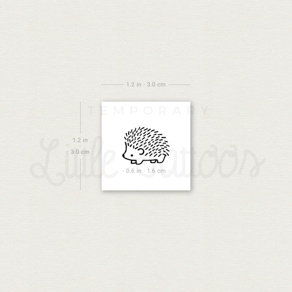 Small Hedgehog Temporary Tattoo - Set of 3