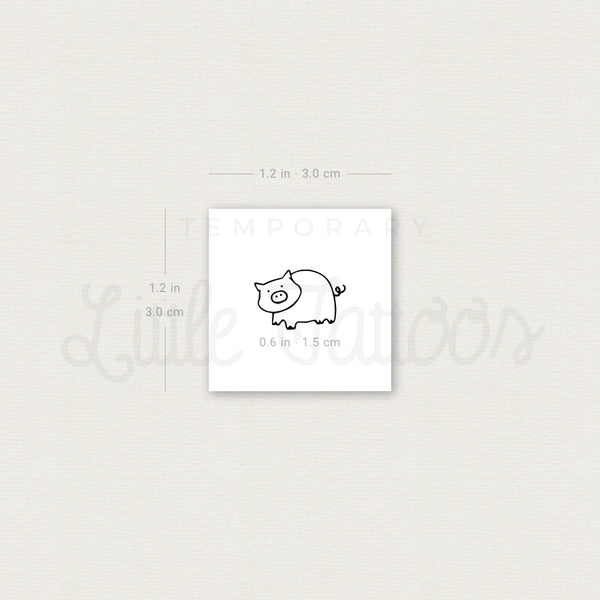 Tiny Pig Temporary Tattoo - Set of 3