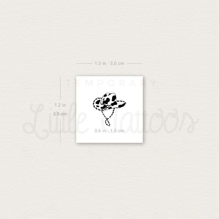 Cow Skin Hat Temporary Tattoo - Set of 3
