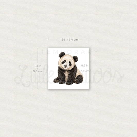 Panda Bear Cub Temporary Tattoo - Set of 3