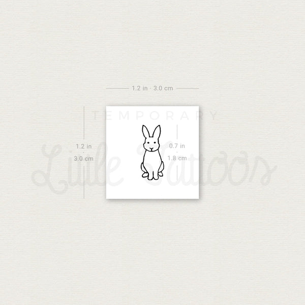 Sitted Rabbit Temporary Tattoo - Set of 3