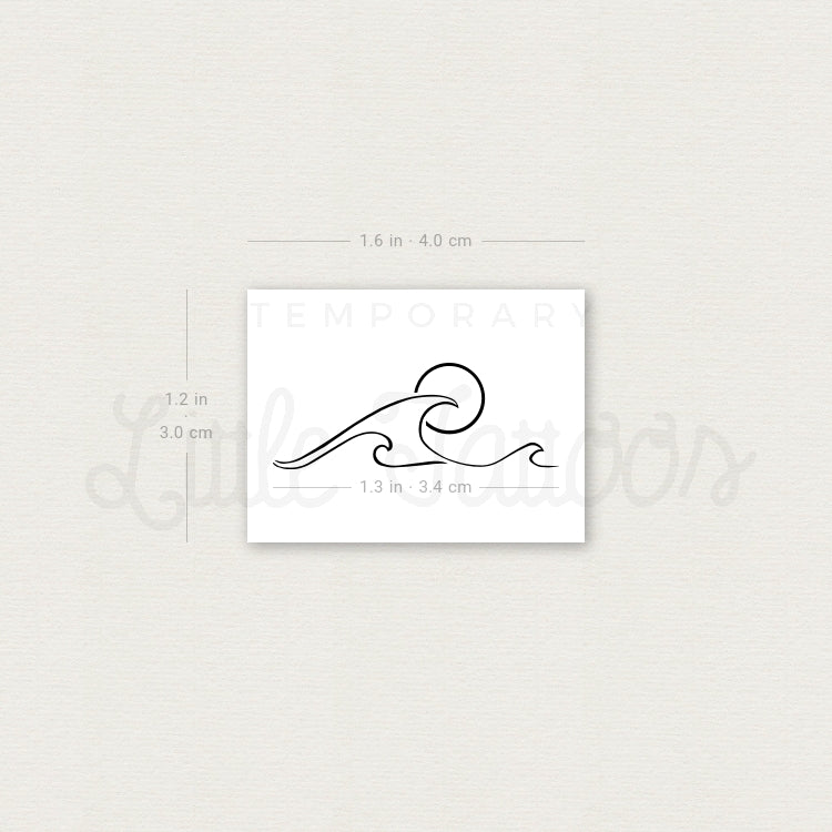 Triple Wave Sun Temporary Tattoo - Set of 3