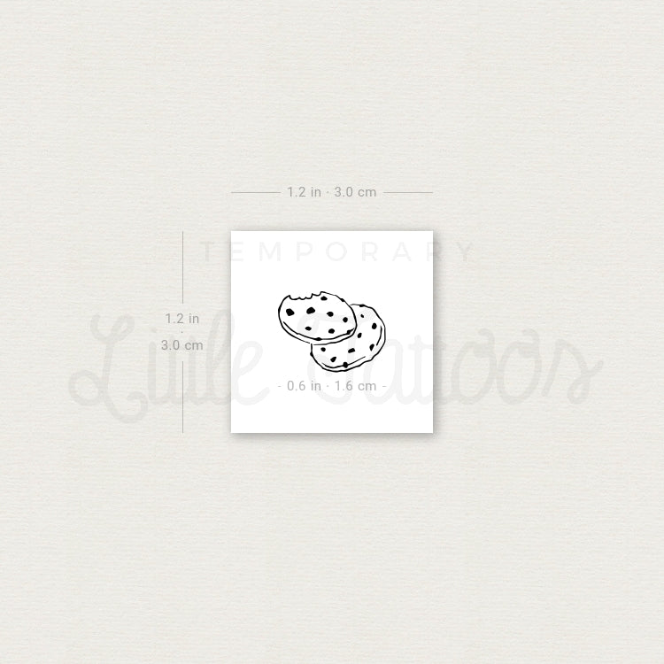 Chocolate Chip Cookies Temporary Tattoo - Set of 3