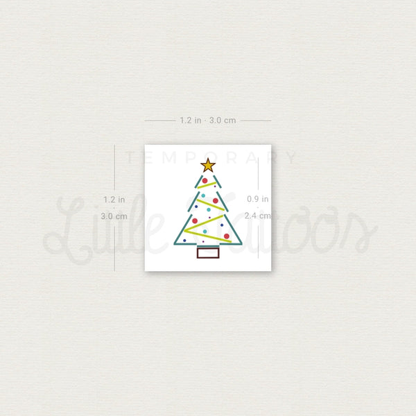 Minimalist Christmas Tree Temporary Tattoo - Set of 3