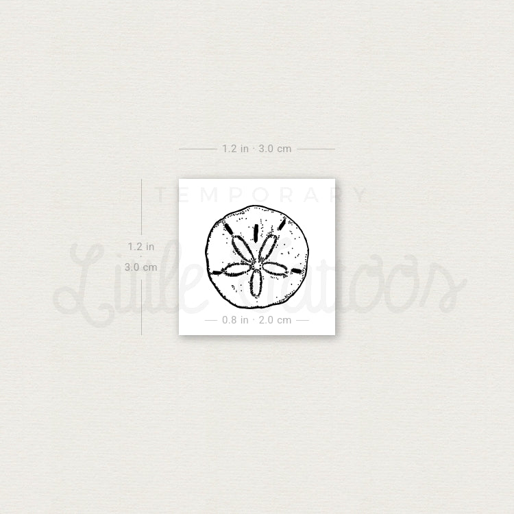 Small Sand Dollar Temporary Tattoo - Set of 3