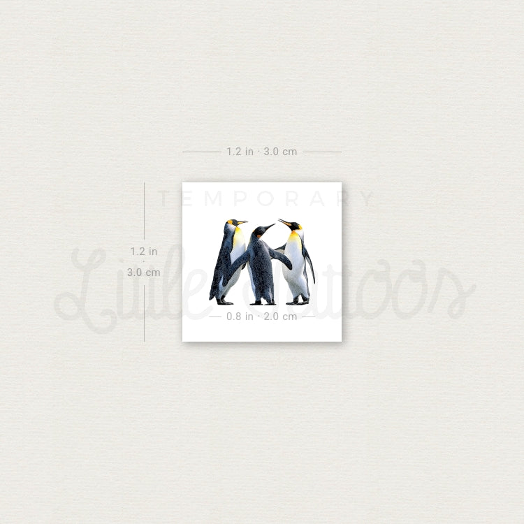 Three Penguins Temporary Tattoo - Set of 3