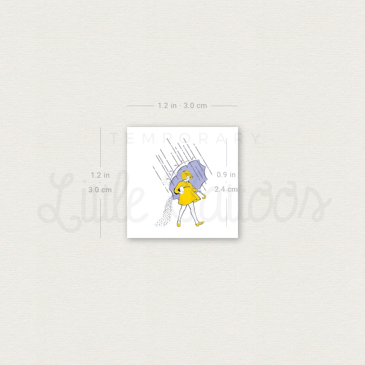 Tatuaje temporal de Morton Salt Umbrella Girl (juego de 3)