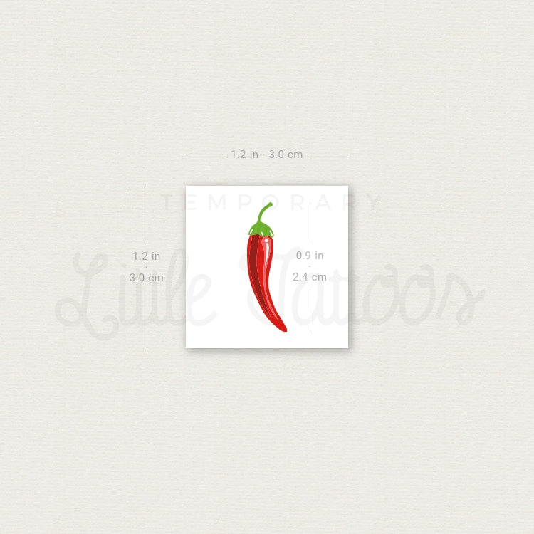 Chili Pepper Temporary Tattoo - Set of 3