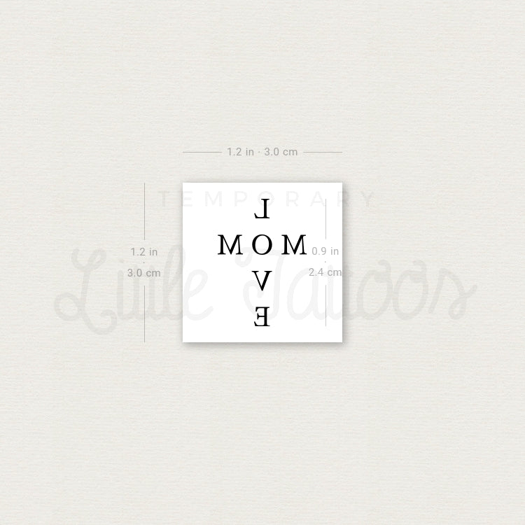 Tatuaje temporal de cruz "Love Mom" ​​(juego de 3)