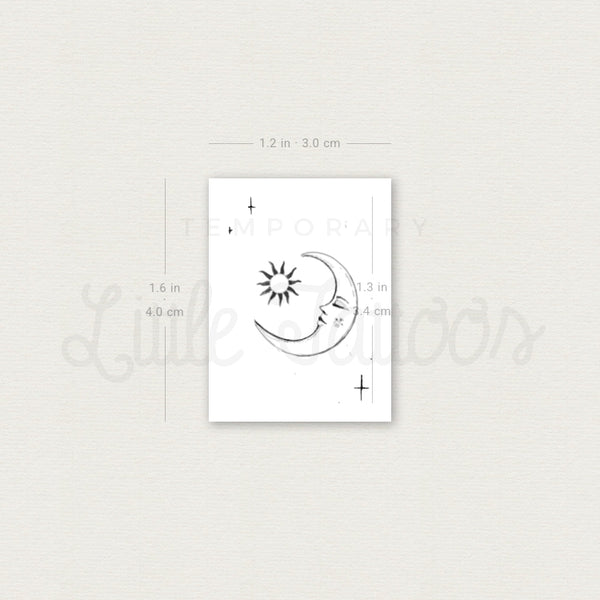 Crescent And Sun By Stefano Mazza Temporary Tattoo - Set of 3