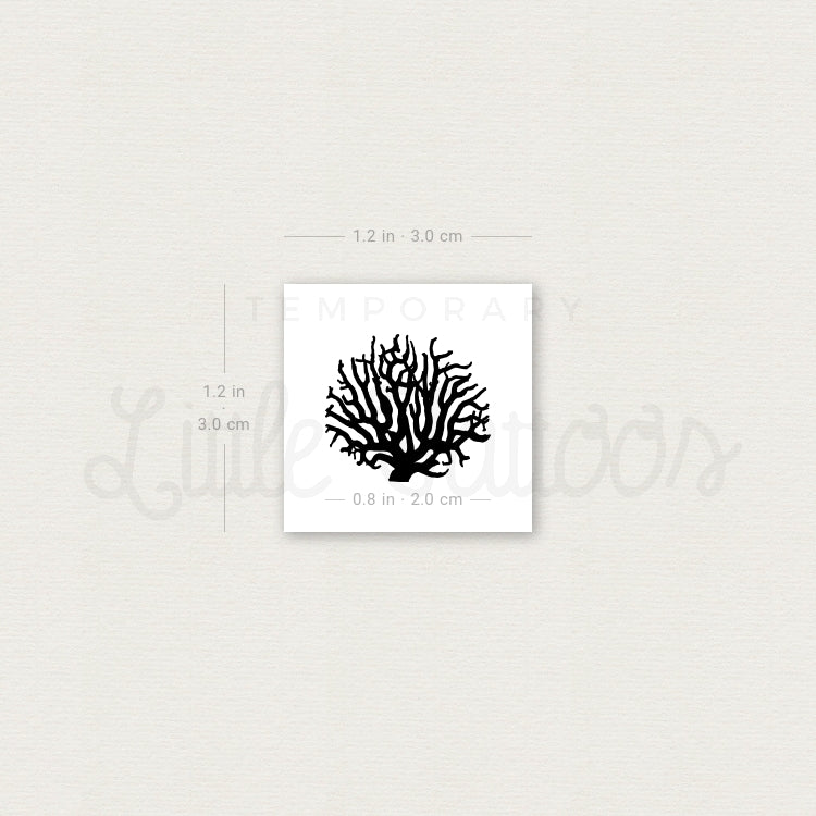 Coral Temporary Tattoo - Set of 3