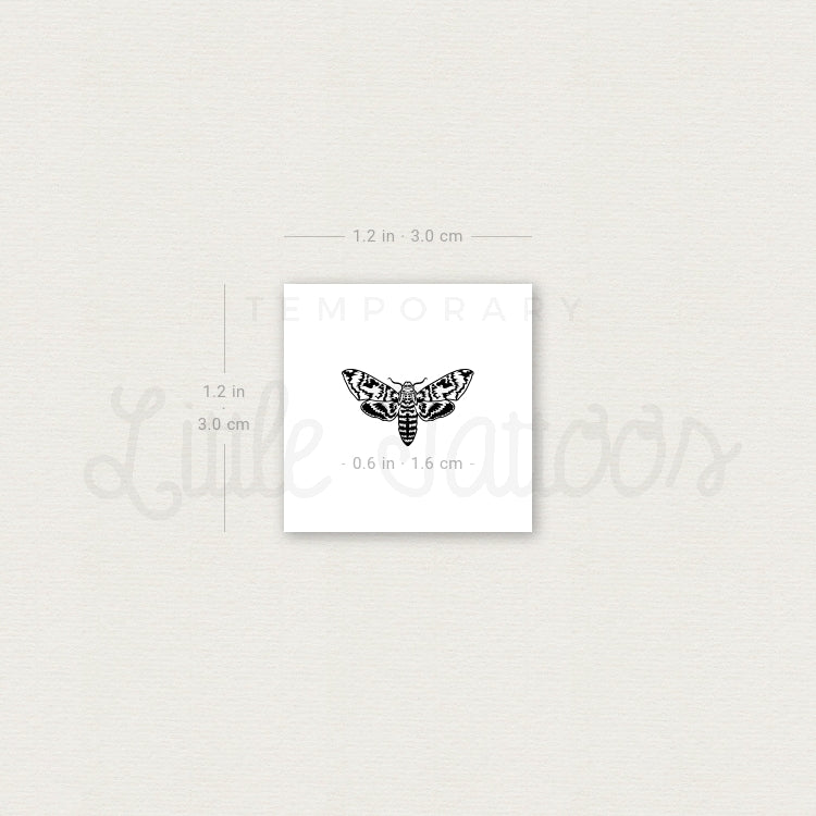 Tiny Moth Temporary Tattoo - Set of 3