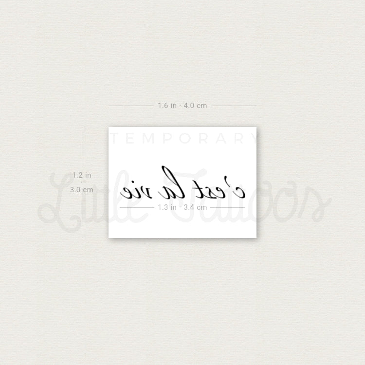 C'est La Vie By Stefano Mazza Temporary Tattoo - Set of 3