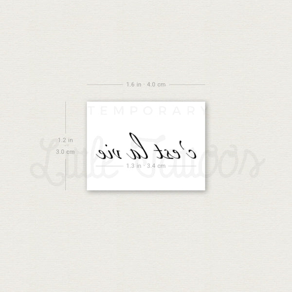 C'est La Vie By Stefano Mazza Temporary Tattoo - Set of 3