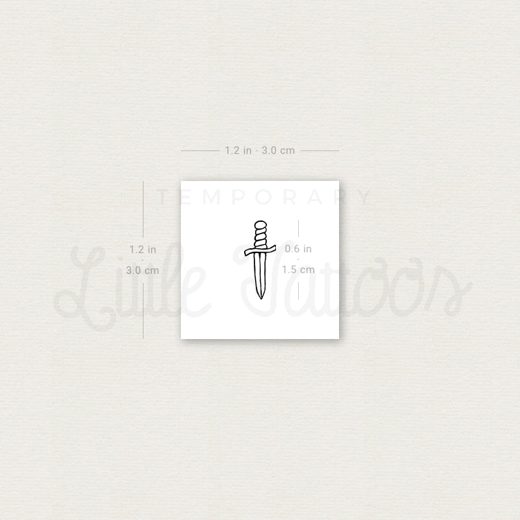 Tiny Dagger Temporary Tattoo - Set of 3