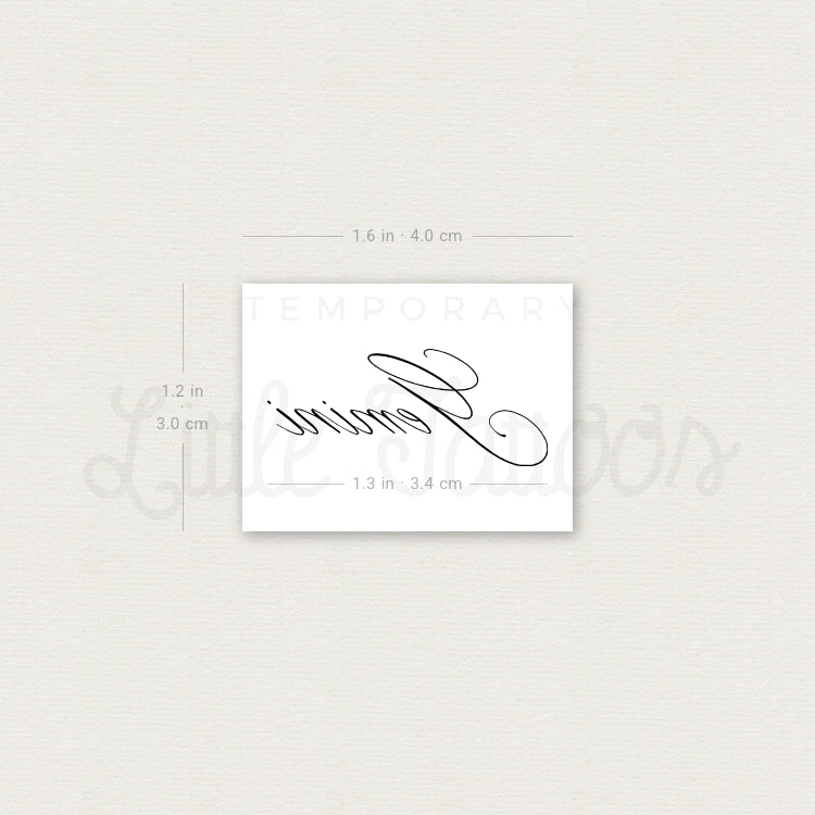 Gemini Script Temporary Tattoo by Marina Molist - Set of 3