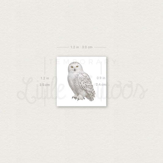 Snowy Owl Temporary Tattoo - Set of 3
