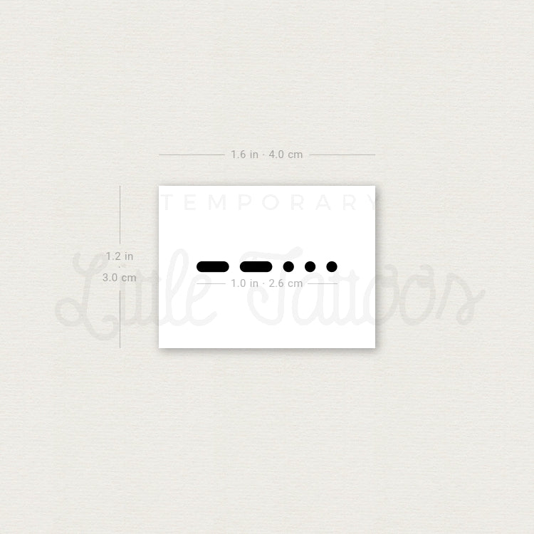 Morse Code 3 Temporary Tattoo - Set of 3