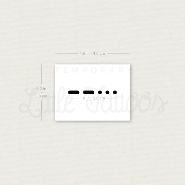 Morse Code 3 Temporary Tattoo - Set of 3