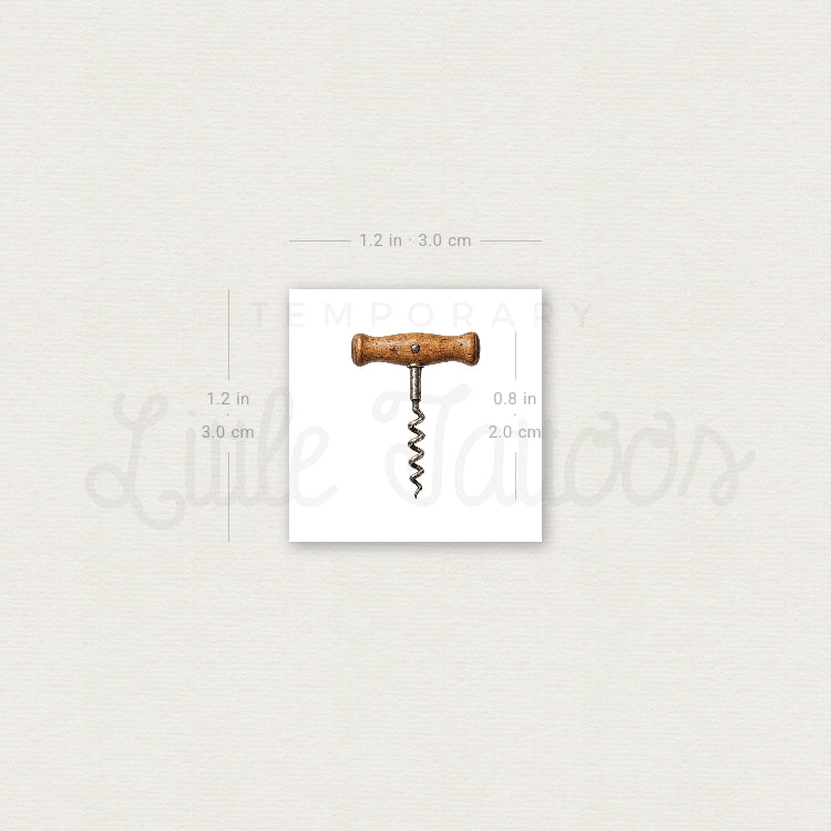 Realistic Corkscrew Temporary Tattoo - Set of 3