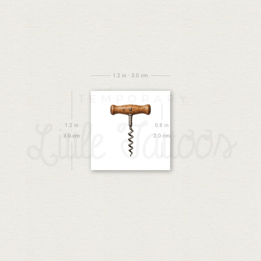 Realistic Corkscrew Temporary Tattoo - Set of 3