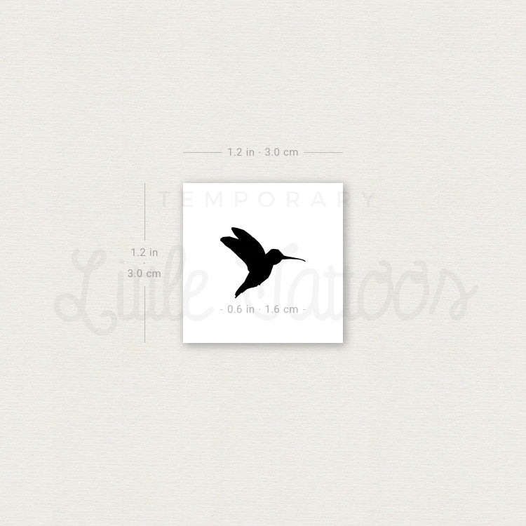 Blackwork Hummingbird Temporary Tattoo - Set of 3